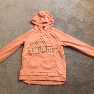 Adidas sweatshirt pink with navy Adidas logo.